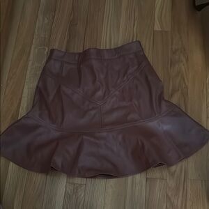 Brown Ruffled Mini Trumpet Skirt for Casual Wear